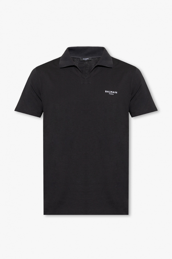 Black Cotton polo shirt Balmain - SchaferandweinerShops HK